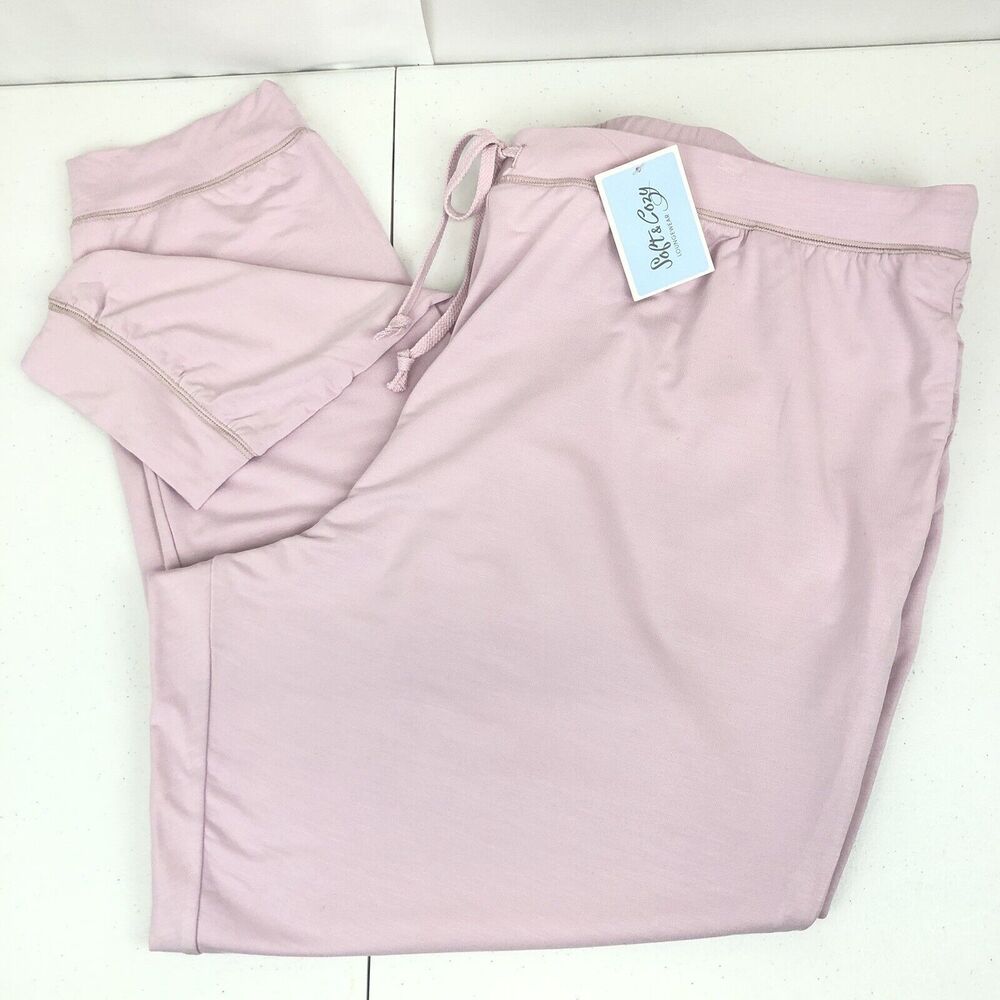 Soft & Cozy Loungewear Knit Pants Womens Light Pink Plus 3X Pockets
